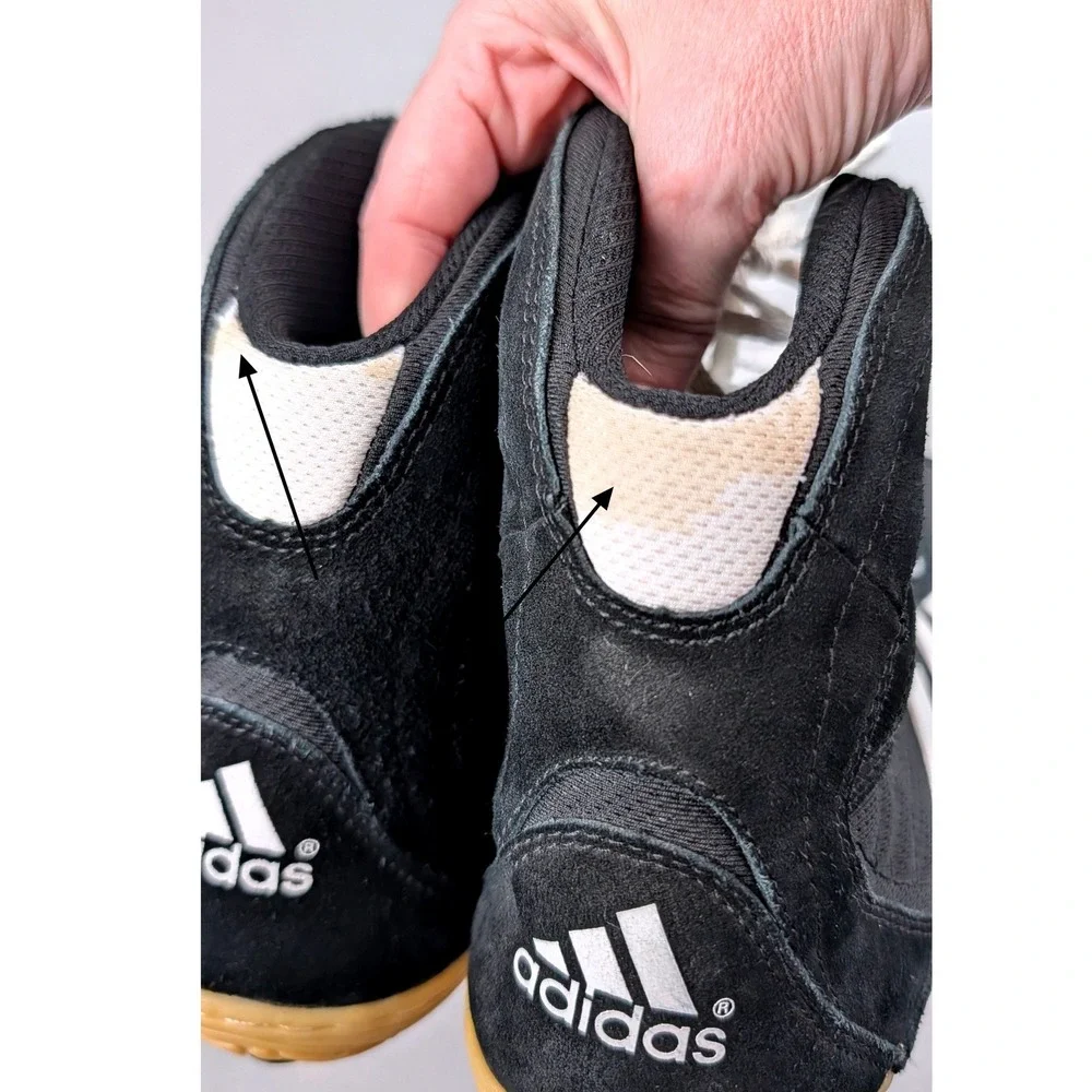 Adidas Wrestling Shoes Mens 11.5 Black White High Top Gum Sole 177904